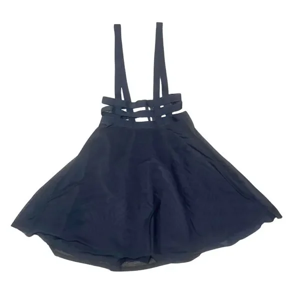 Black Hot Topic XS S M Mini Cage Mesh Witchy Alt Goth Emo Scene Suspender Skirt - Picture 3 of 5